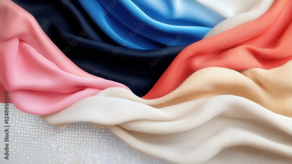 Poster abstract fabric patterns symbolizing demographics and shopping trends in soft textures for modern ma