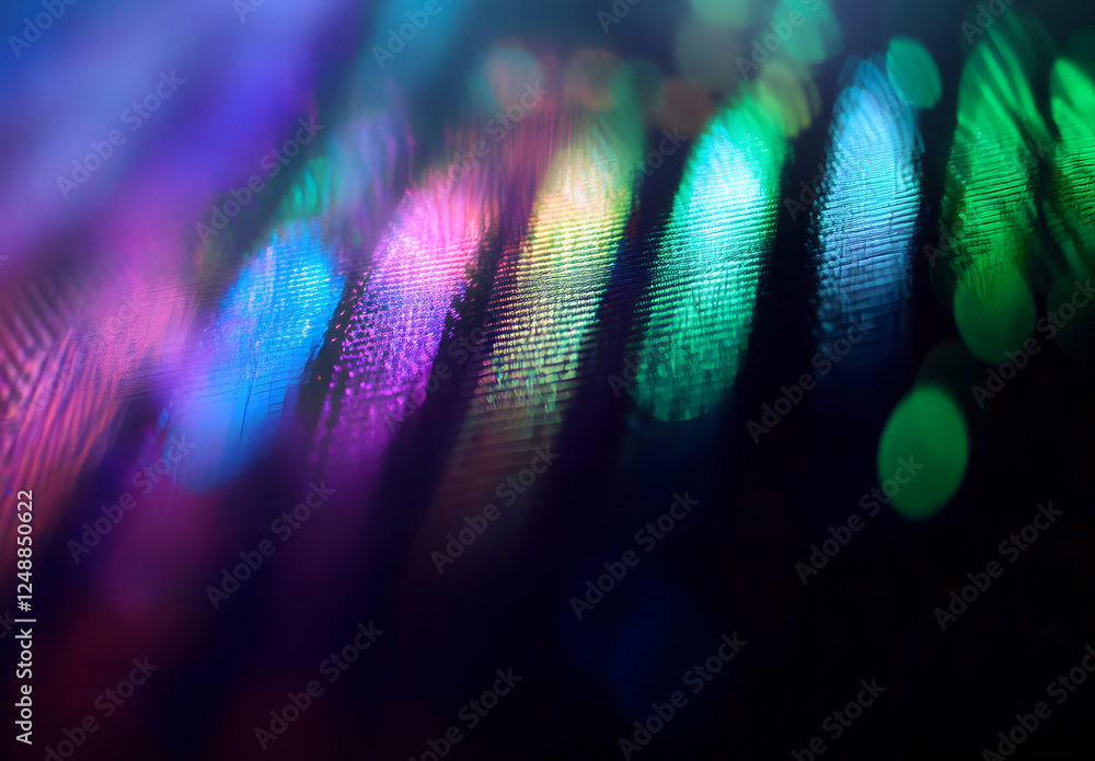 Poster mesmerizing chromatic gradients and textured light effects create an abstract and visually intriguin