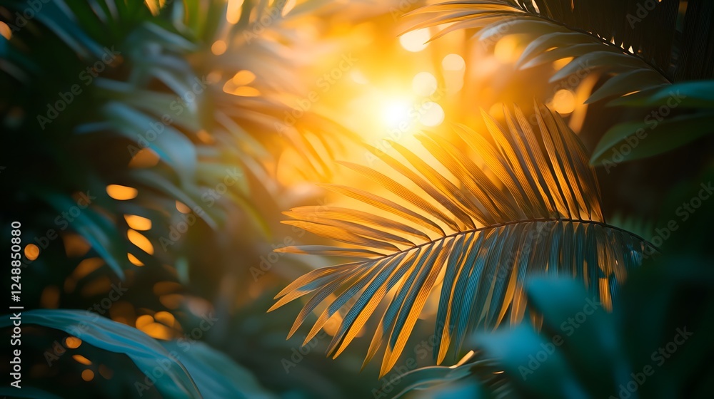 Poster visual themes of nature juxtaposed with technology in a close-up of a leaf illuminated by sunlight a