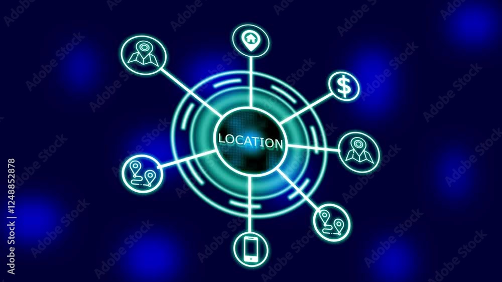 Poster technology communication icon isolated. call icon and messaging icon animation.
