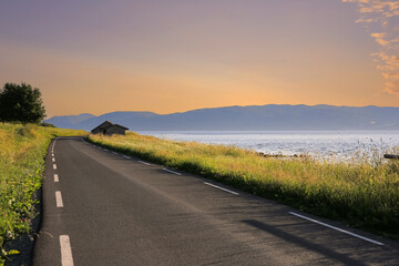 Sunset at Trondheim fjord