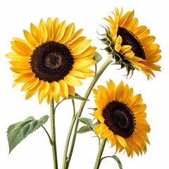 Obraz premium beautiful sunflowers isolated