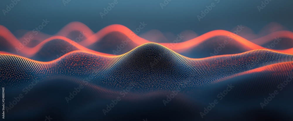 Poster abstract landscape of data waves