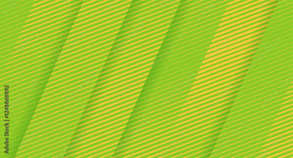 Poster abstract geometric pattern with intersecting diagonal lines in shades of green and yellow. modern ba