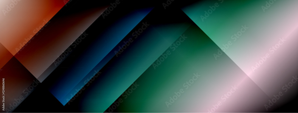 Poster Dynamic shadow lines with gradient colors geometric background