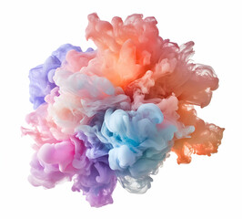 Obraz premium Abstract pastel plumes swirl and dance in ethereal harmony against a pristine backdrop, evoking dreams and serene watercolor reveries