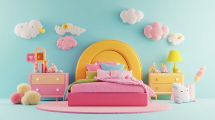 Pastel bedroom girl child decor room design