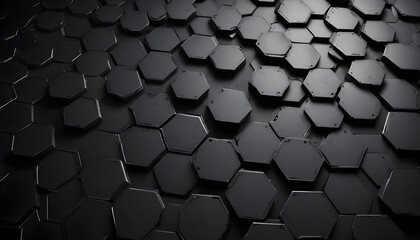 an abstract black grunge hexagonal background