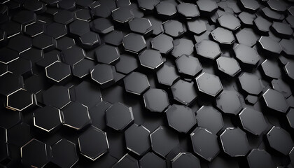 an abstract 3d black grunge hexagonal background