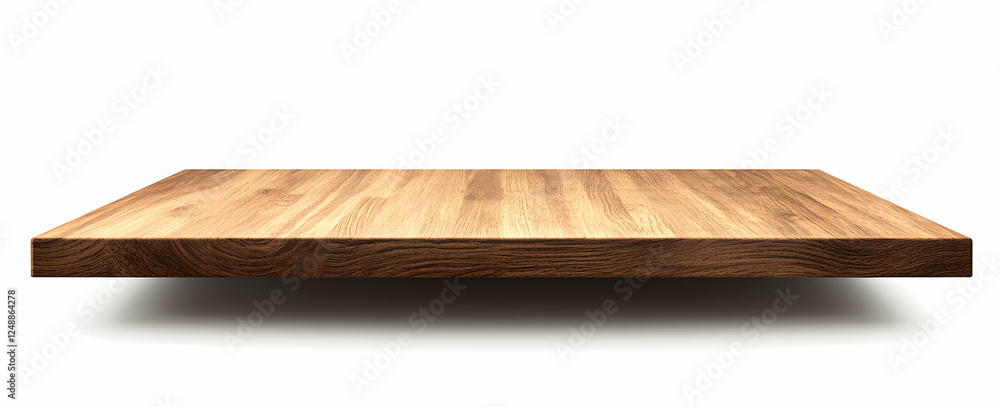 Aufkleber floating wooden surface on a white background showcasing texture and depth for product display or cr