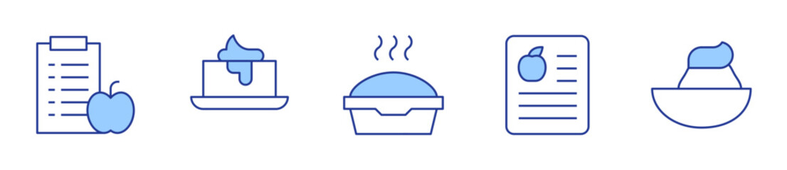 pet food, report, diet, butter, egg. Nutrition Icon vector illustration. Line Duotone style. Editable stroke