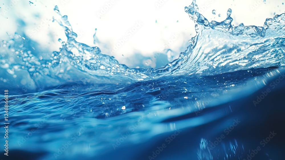 Poster close-up of water splashing and waves.