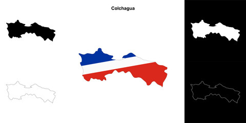 Colchagua province outline map set