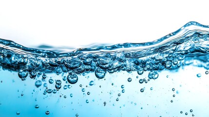 Close-up of water waves with bubbles.