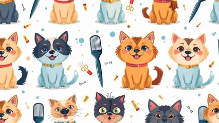 Light Background for Grooming Salon, Clean and Minimalist Design for Pet Care Business