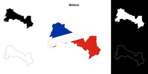 Fototapeta premium Malleco province outline map set