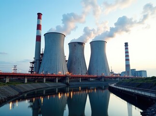 Obraz premium Modern Coal Power Plant - Striking Visuals