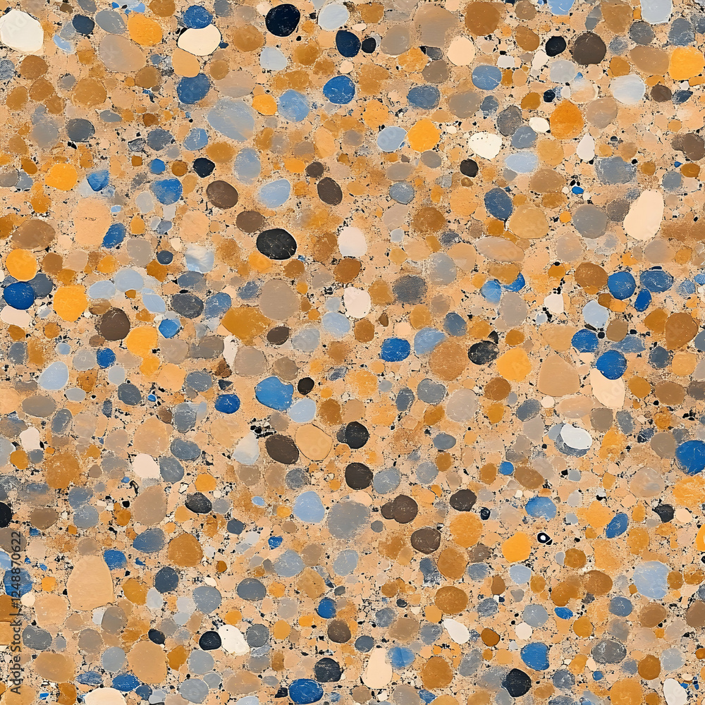 Poster abstract mosaic background with assorted color pebbles, ideal for adding a textured and organic visu