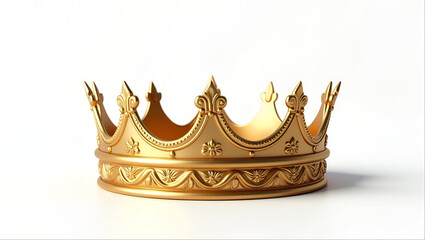 A Majestic Golden Crown with a Curved Wave Line Design – Elegant Royalty and Luxury Symbol