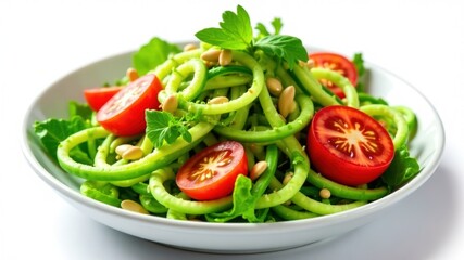 Keto Spiralized Zucchini Salad with Avocado & Seeds - Vibrant & Fresh