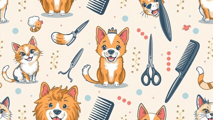 Light Background for Grooming Salon, Clean and Minimalist Design for Pet Care Business