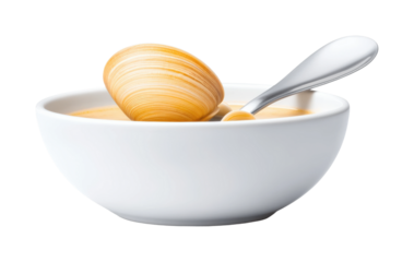 Clam chowder bowl kitchen food indoor isolated on transparent background