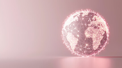 a glowing pink globe of interconnected points. 