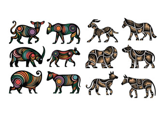 A set of illustration of a beautifully crafted animal silhouettes. Each animal © zagrapic540