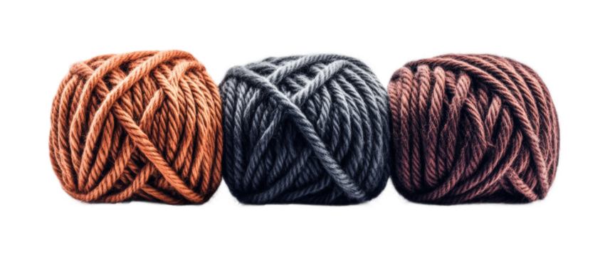 Yarn crafting techniques home tutorial indoor isolated on transparent background