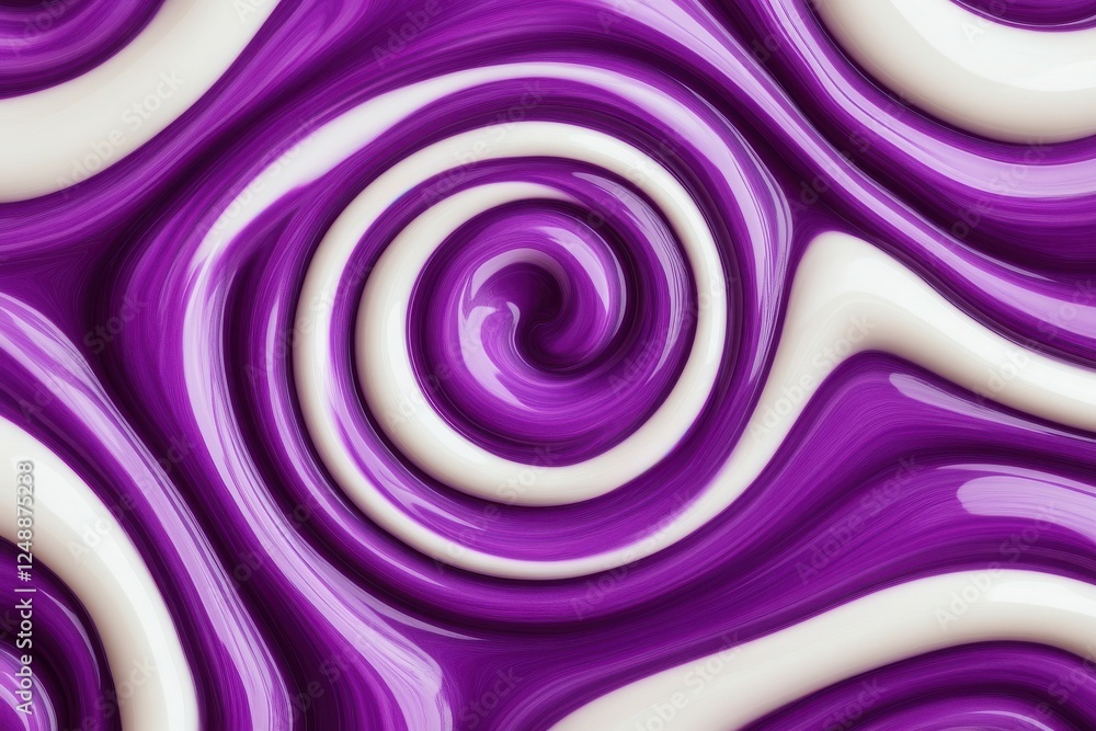 Poster a vibrant and artistic swirl of purple and white, creating a captivating abstract pattern for design