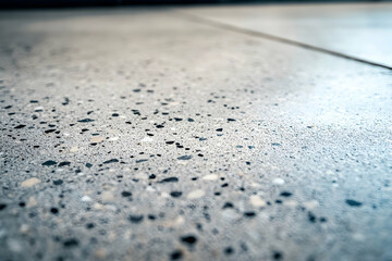 Polished Concrete Floor Surface Close-Up, Minimalist Design with Terrazzo Texture for Interior D,cor and Architectural Finishes