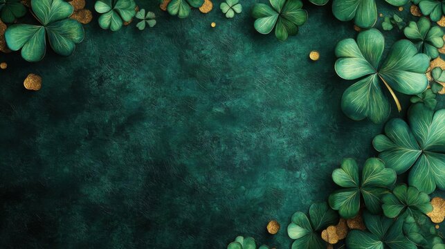 Classy decorative St Patrick s Day background with a rich green texture