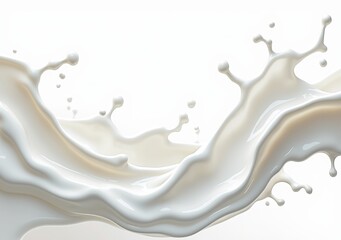Abstract Milk Flow, Dynamic Colors, High-Resolution Background
