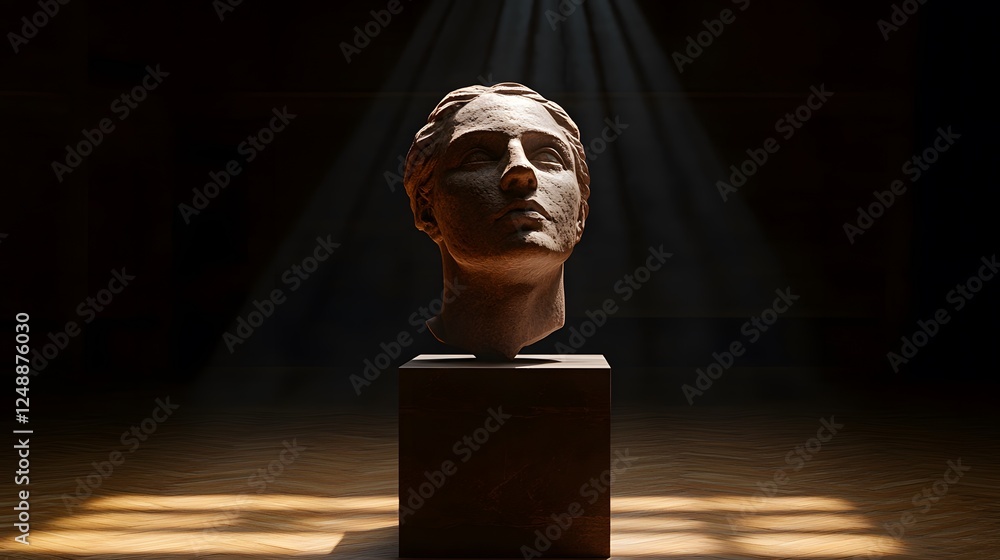Aufkleber polygonal modeling detailed polygonal model displa of a statue of a man in an artistic and realistic