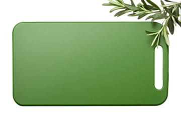 Preparing fresh ingredients on green cutting board isolated on transparent background