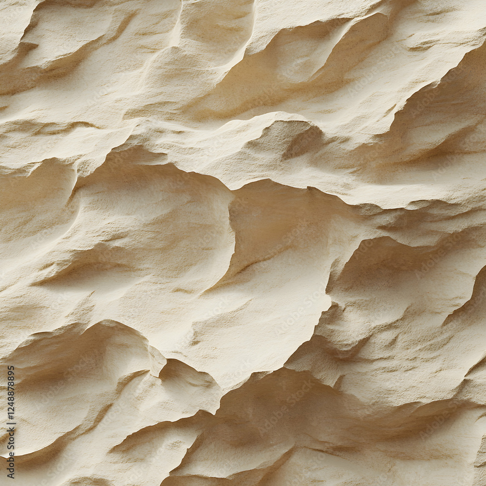 Poster abstract textural rendering of undulating sand formations with shadows, evoking concepts of desert l