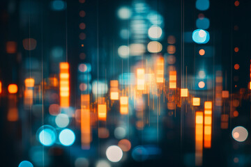 A vivid abstract display charts and graphs generated with AI