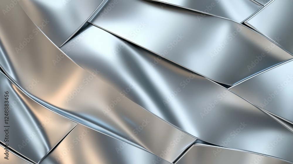 Poster abstract metallic texture with smooth waves.