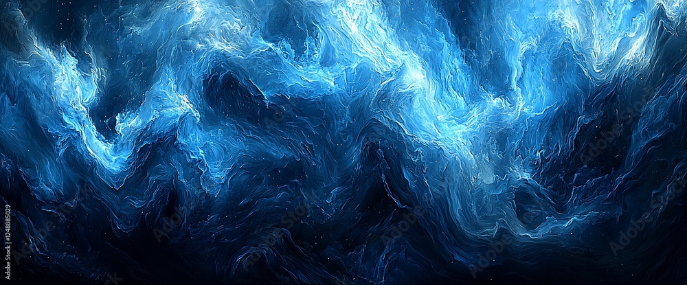 Aufkleber Abstract swirling blue nebula in deep space. Possible use Background for a science fiction movie