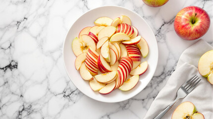 Sliced ​​Red Apples on a Plate - Elegant Look