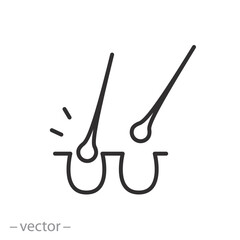 hair problem icon, hairs loss, simple symbol, thin line vector illustration eps10