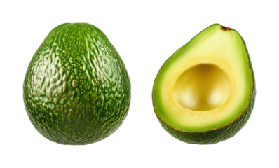 Avocado slices bright nutrition for healthy meals isolated on transparent background