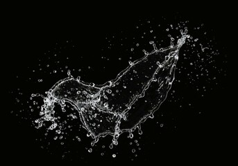 water splash isolated on black background