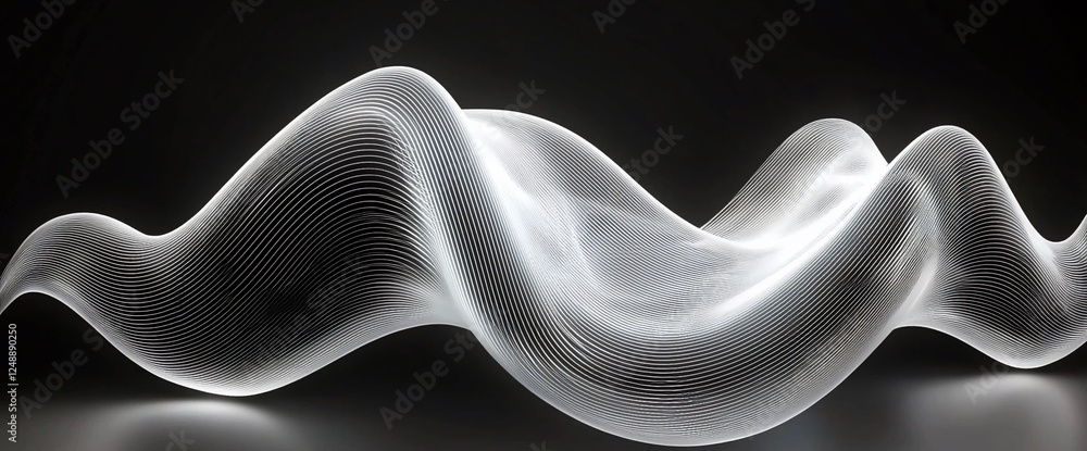Poster abstract wave form design, studio shot, use for website background