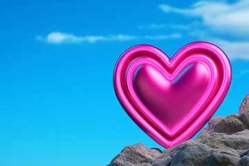 Fototapeta premium Neon Heart Abstract Graphic Art - Ideal for Valentine's Day Promotions and Love Themed Projects