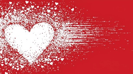 Abstract Heart Design With Red Background