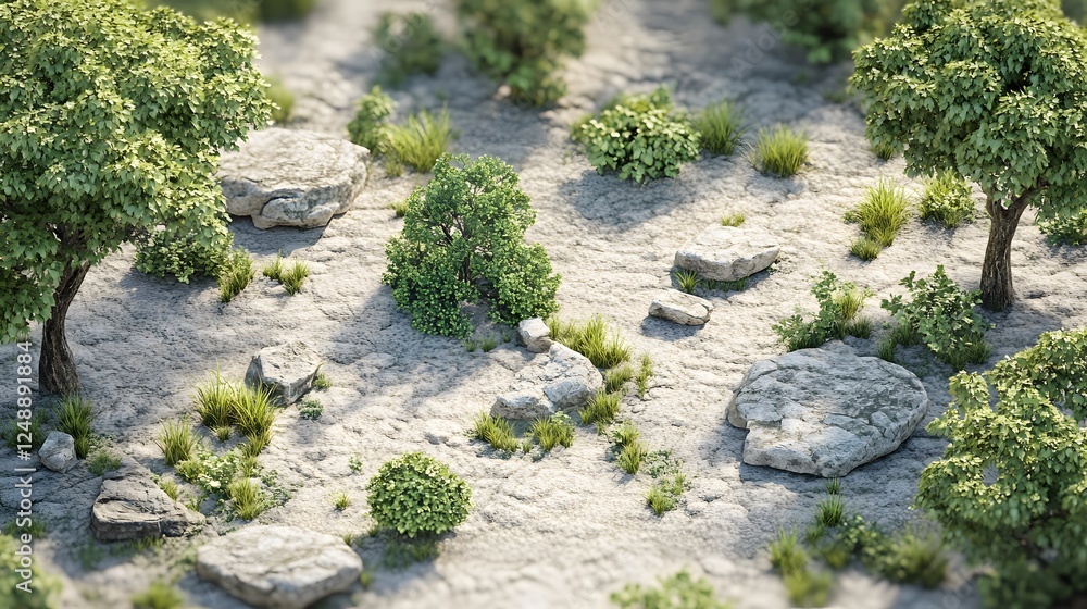 Aufkleber low-poly themes arranged on a textured surface showcasing vibrant colors patterns and shapes in a cr
