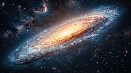 Obraz premium Spiral galaxy, cosmic dust, stars, deep space, background nebula, astronomy, science