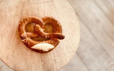 Freshly Baked Pretzel with Salt.