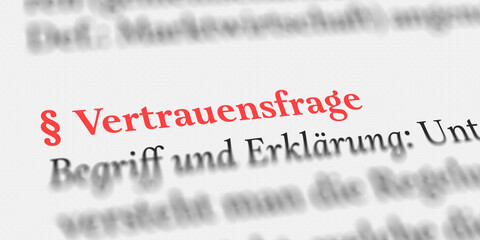 Das Wort Vertrauensfrage im Buch erklärt mit Paragraph Zeichen